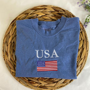 Embroidered Flag of the United States Shirt