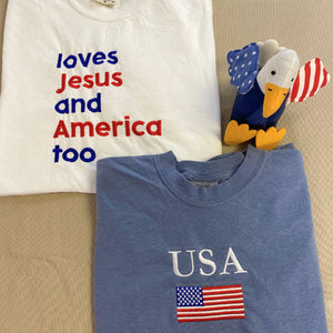 Embroidered Flag of the United States Shirt