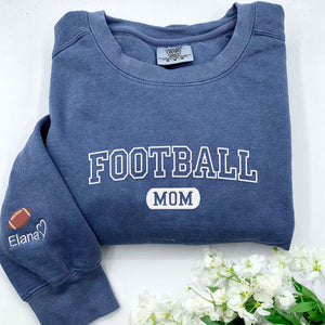 Embroidered Football Mom Sweatshirt or T-Shirt