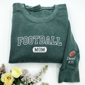 Embroidered Football Mom Sweatshirt or T-Shirt