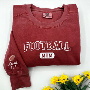 Embroidered Football Mom Sweatshirt or T-Shirt