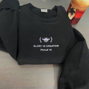 Embroidered Glory in Creation Psalm Sweatshirt or Hoodie