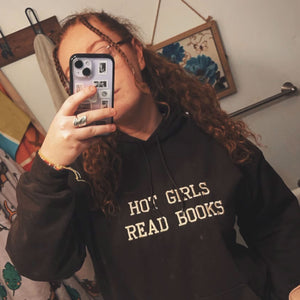 Embroidered Hot Girl Read Books Sweatshirt, Gift for Book Lover