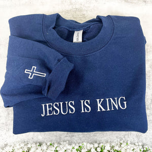 Embroidered Jesus Loves You Sweatshirt or Hoodie