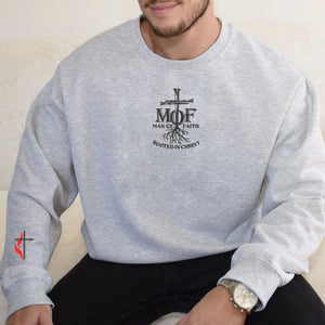 Embroidered Man Of Faith Rooted In Christ Sweatshirt or Hoodie