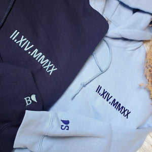 Embroidered Roman Numeral Sweatshirt, Hoodie