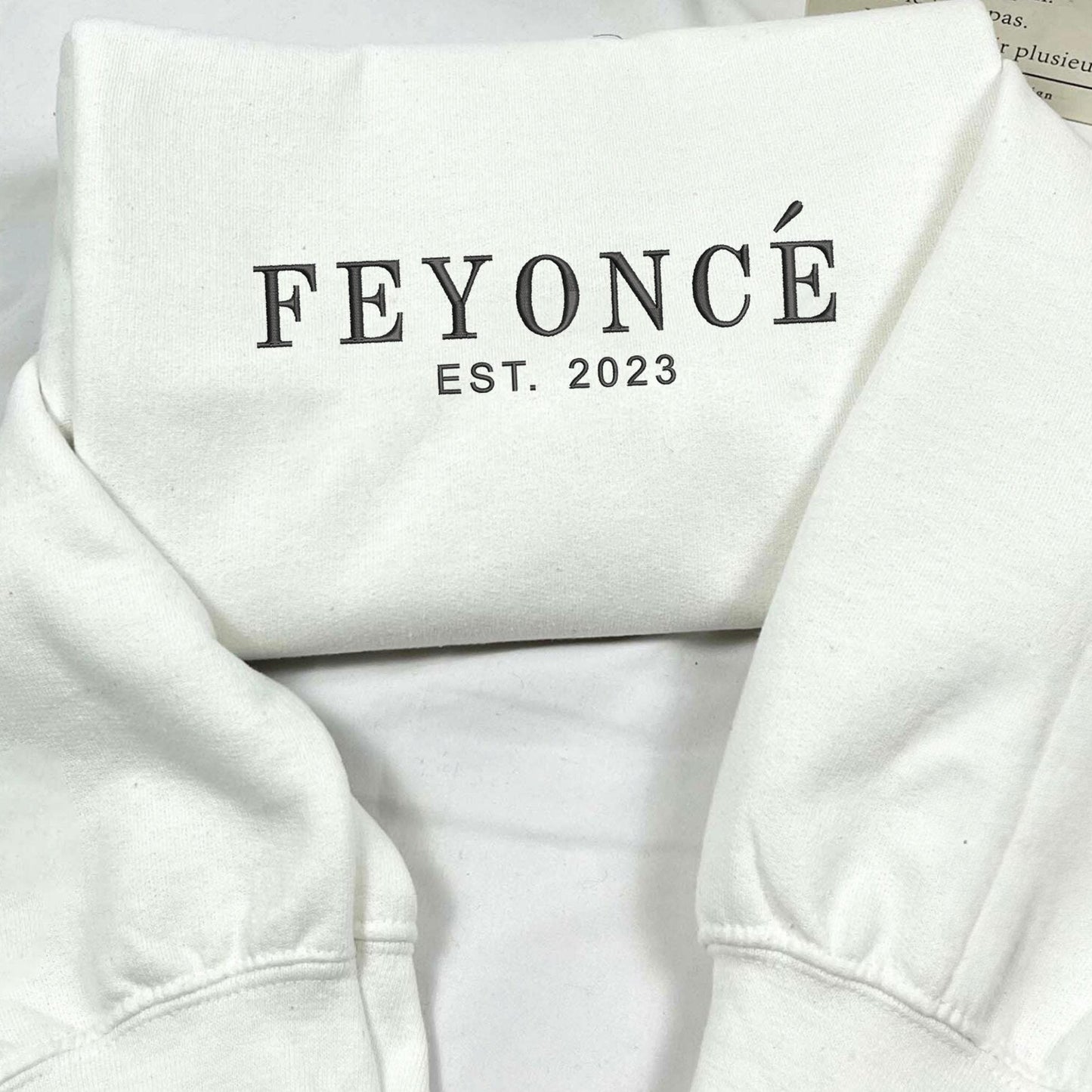 Engagement Gift for Fiance with Feyonce Sweatshirt, Est Any Year Embroidered Initials on Sleeve