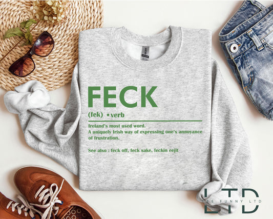 Feck Irish Shirt, St Patrick's Day Shirt, Irish Sayings T-Shirt, Shamrock Sweatshirt, Watercolor St Patrick Tshirt , Leaf Clover Irish Shirt