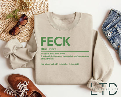 Feck Irish Shirt, St Patrick's Day Shirt, Irish Sayings T-Shirt, Shamrock Sweatshirt, Watercolor St Patrick Tshirt , Leaf Clover Irish Shirt