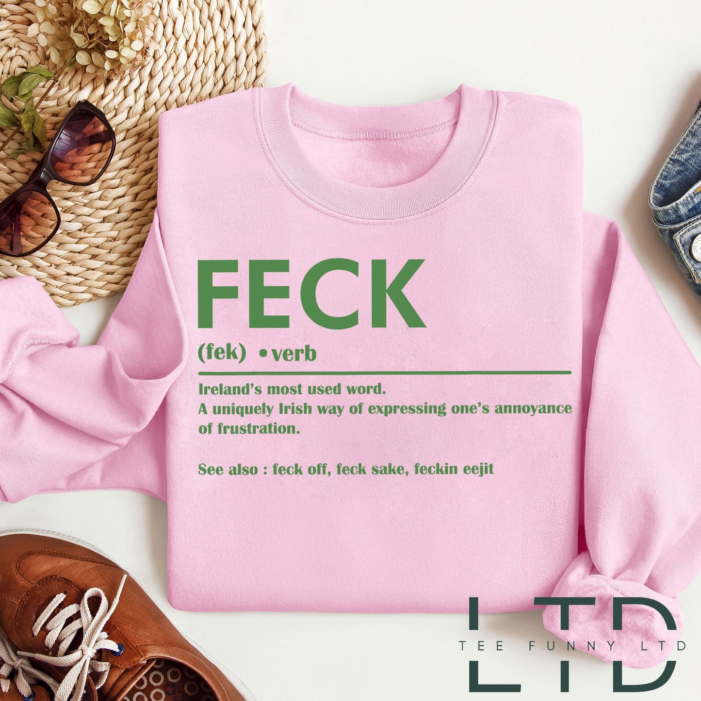 Feck Irish Shirt, St Patrick's Day Shirt, Irish Sayings T-Shirt, Shamrock Sweatshirt, Watercolor St Patrick Tshirt , Leaf Clover Irish Shirt