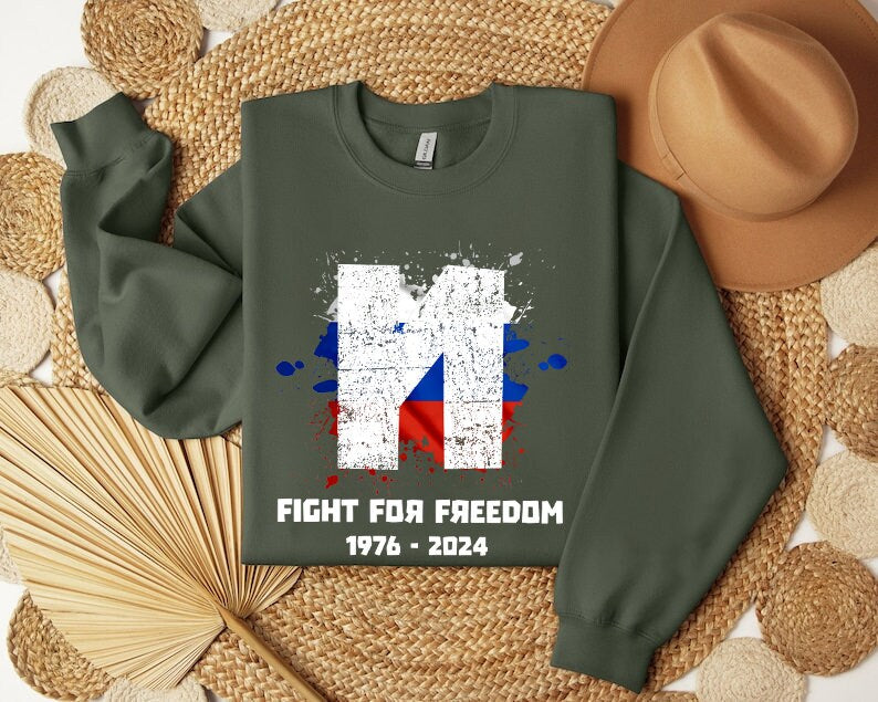 Fight for Freedom Sweatshirt, Graphic Shirt, Political Activism Apparel, Unisex Protest Shirt, Bold Statement Top, 1976-2024 Hoodie