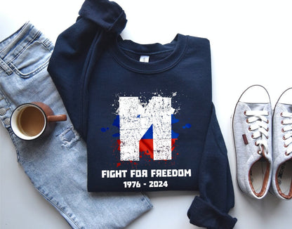 Fight for Freedom Sweatshirt, Graphic Shirt, Political Activism Apparel, Unisex Protest Shirt, Bold Statement Top, 1976-2024 Hoodie