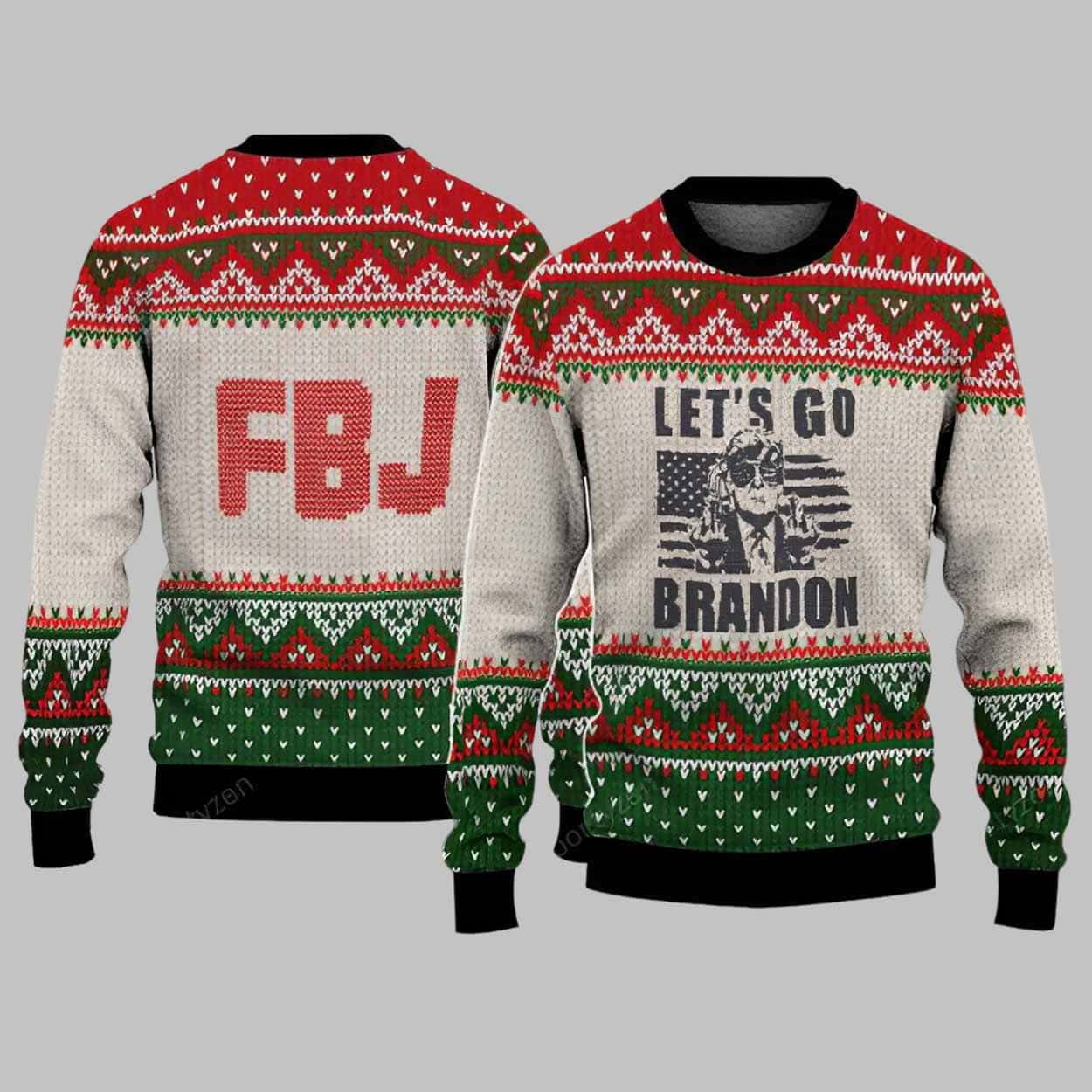 FJB Let’s Go Brandon Trump Funny Ugly Christmas Sweater