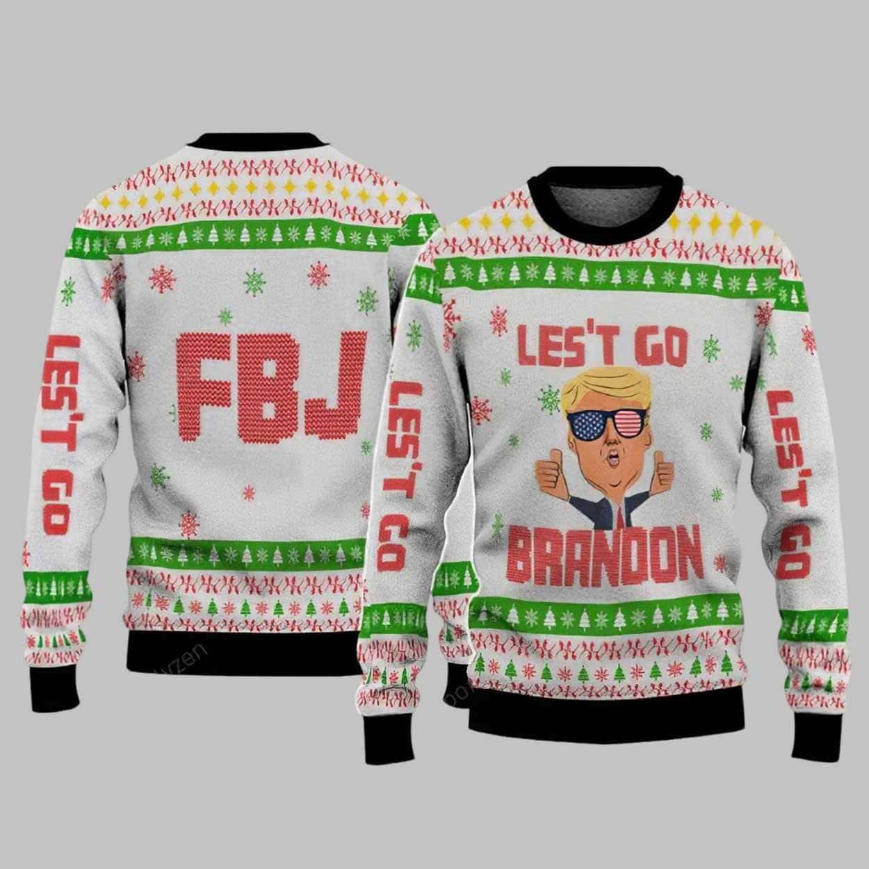 FJB Let’s Go Brandon Trump Holiday Ugly Christmas Sweater