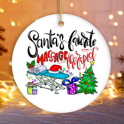 Santa’s Favorite Massage Therapist Christmas Ornament, Appreciation Gift
