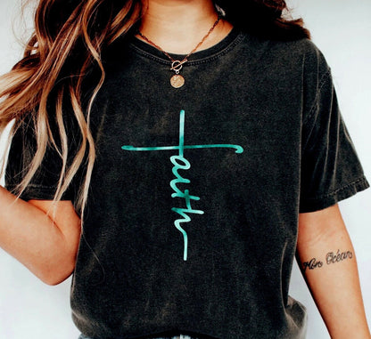 Faith T-shirt, Faith Cross Tie Dye, Christian Gift, Faith Gift, Christian Shirts , Love and Grace Shirt, Faith Cross, Vertical Cross, Jesus