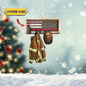 Firefighter Come Home Safe Personalized Flat christmas Ornament, Gift For Firefighters, Ornament Christmas, Ornament For Gift