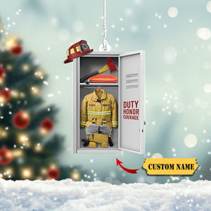 Firefighter Equipment Locker Personalized Acrylic Ornament, Gift for Firefighter, Ornament Christmas, Ornament For Gift