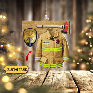 Firefighter Front Armor, Custom Cut Shaped Acrylic Ornament, Ornament Christmas, Ornament Gift