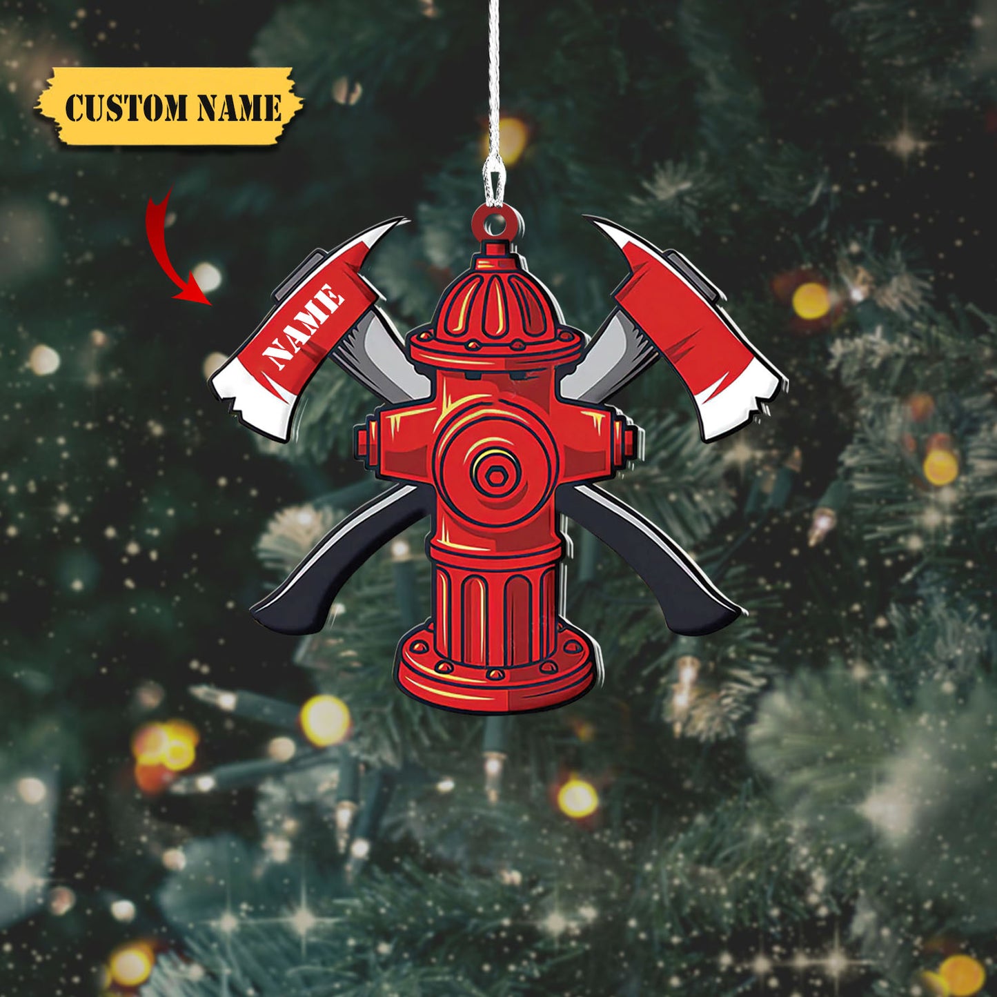 Firefighter Hanging Ornament, Chrismas gift for Firefighter, Ornament Christmas, Ornament For Gift