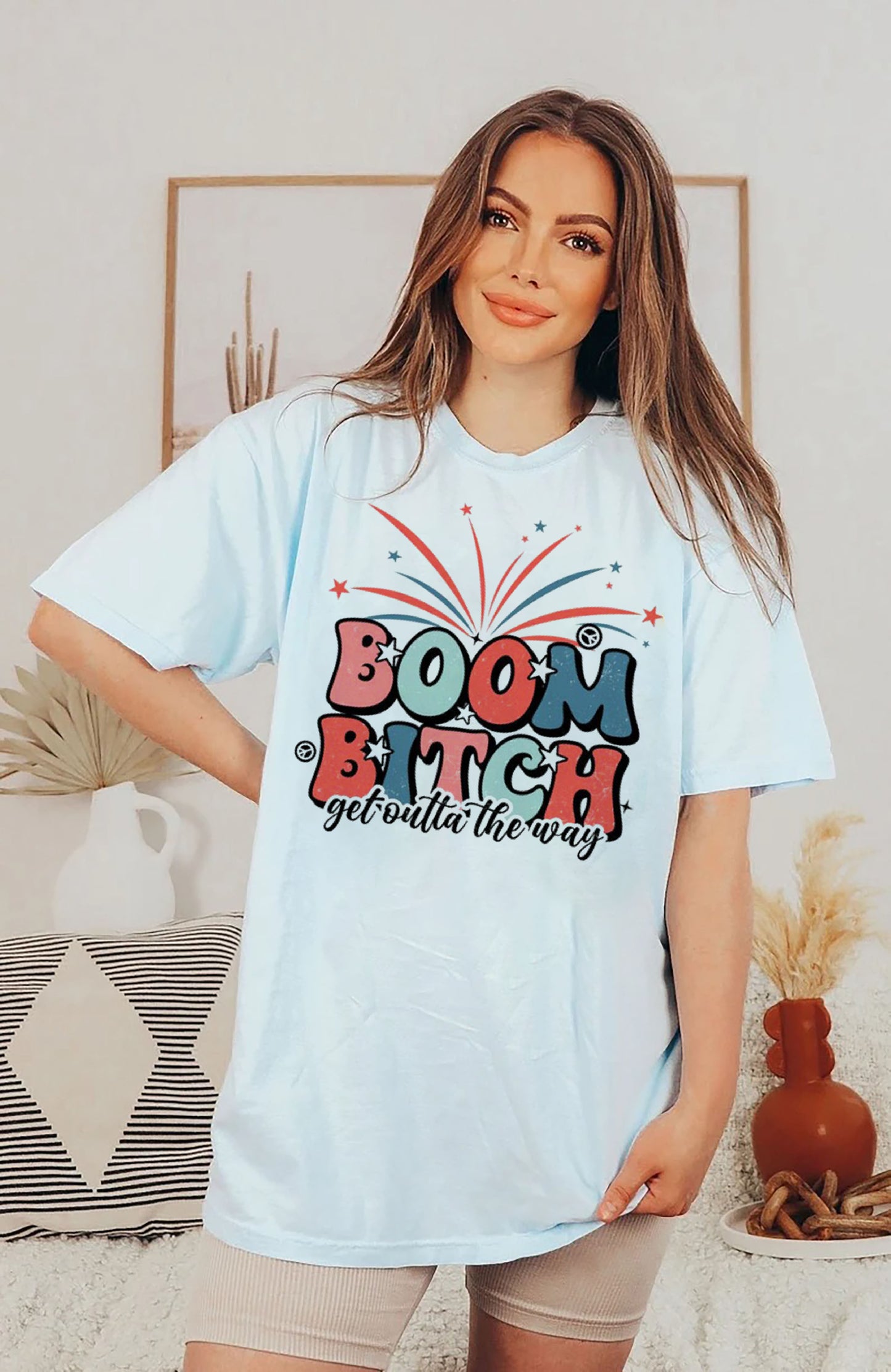 Fireworks 4th Of July Shirt, Boom Bitch Get Out The Way T-Shirt, Patriotic Shirt Women, Independence Day Gift, Fourth Of July Tees Women