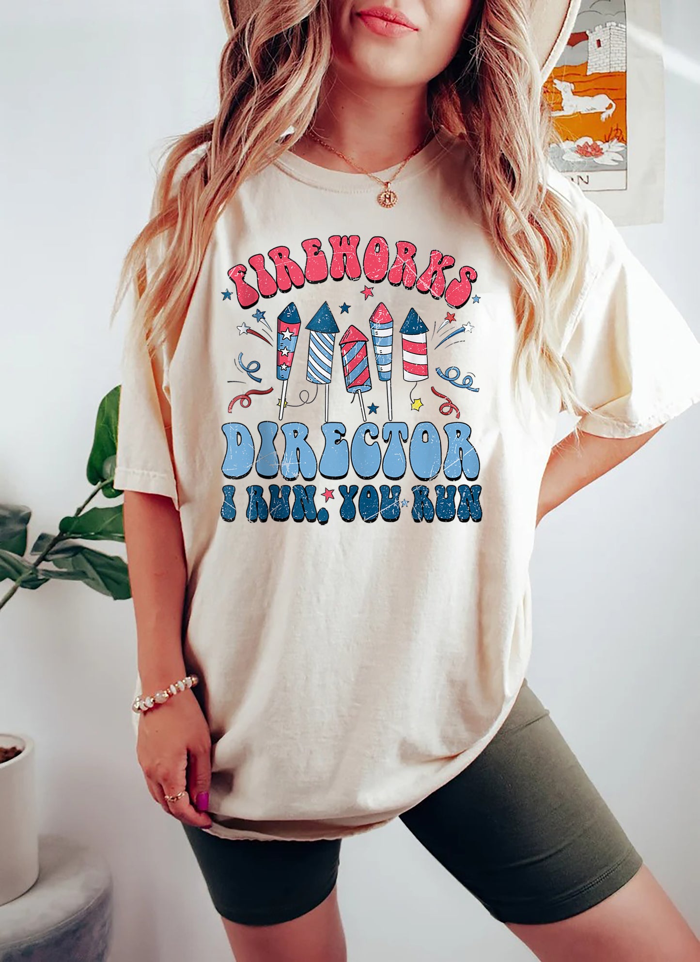 Fireworks Expert If I Run You Run, Funny 4th of July Shirt, Happy 4th of July Shirt, Freedom USA Shirt, Oversized USA Tee, 4th of July Gifts