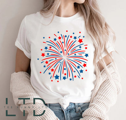 Fireworks Shirt, Patriotic Shirt, 4th of July Shirt, American Flag Shirt, Fourth of July, USA Flag Shirt, Family Shirt, Stars and Stripes