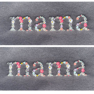 Floral Mama Embroidered Hoodie With Kid's Name on Sleeve, Mother's Day Gift