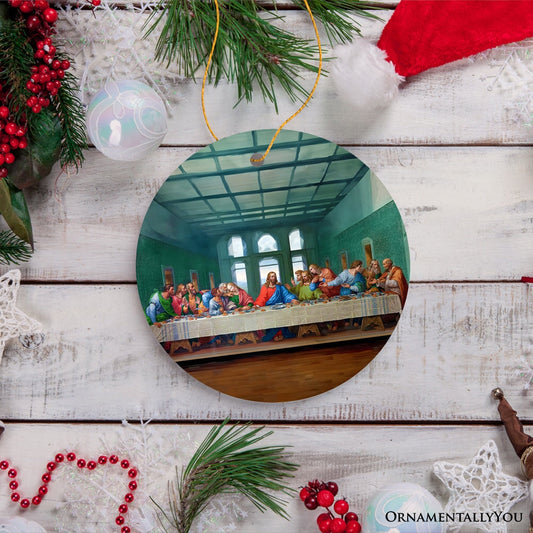 Leonardo da Vinci The Last Supper Ceramic Ornament, Famous Painting Christmas Decoration Souvenir