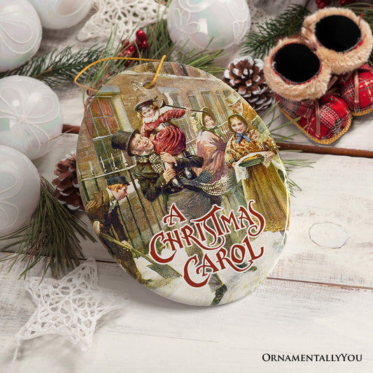 Vintage Bob Cratchit and Tiny Tim Ornament, A Christmas Carol Gift and Tree Decor
