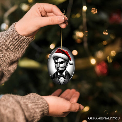 Dark Elegance Phantom of the Opera Santa Ornament, Mysterious Holiday Decor for Haunted Homes