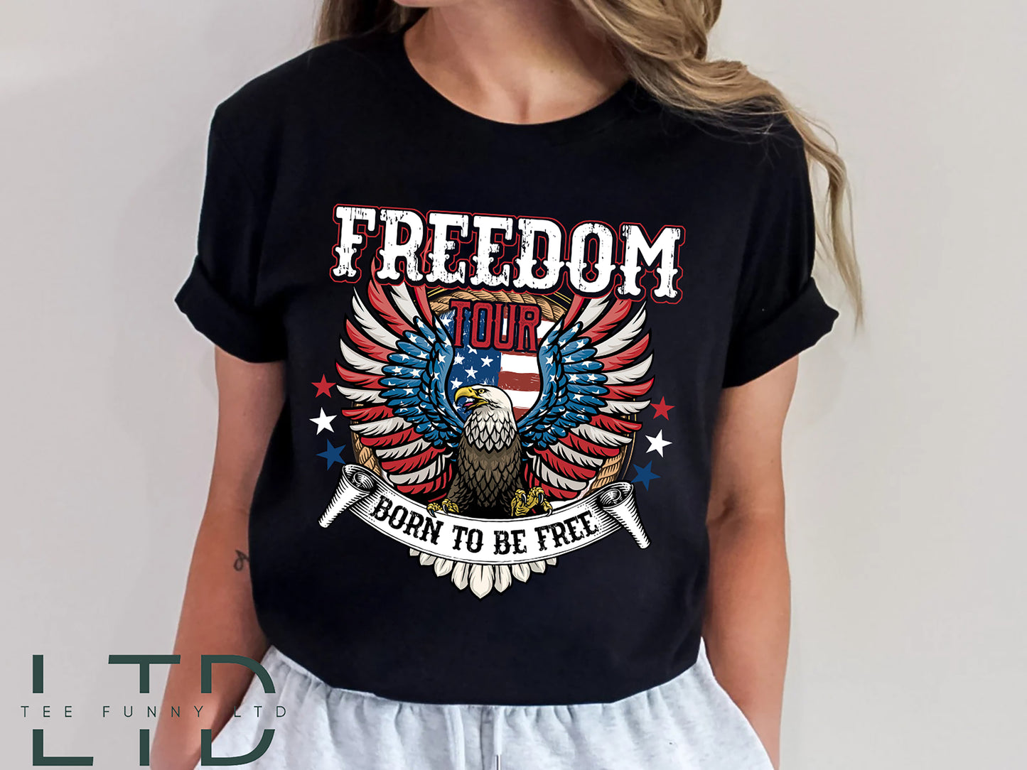 Freedom Tour Born To Be Free, American Tour Shirt, Happy 4th of July Shirt, Patriotic Independence Day Shirt, 4th of July Gifts, Freedom USA