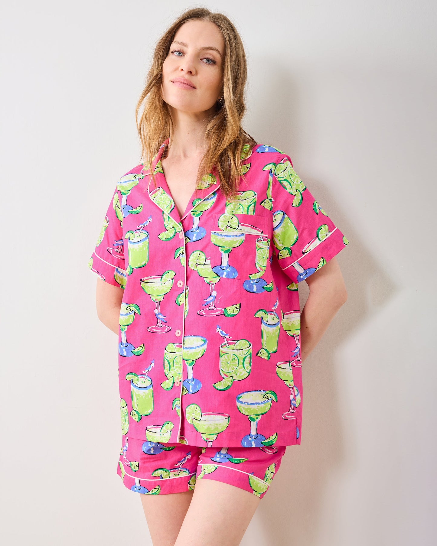 Fresh Margarita - Short Pajamas Set - Cabo Pink