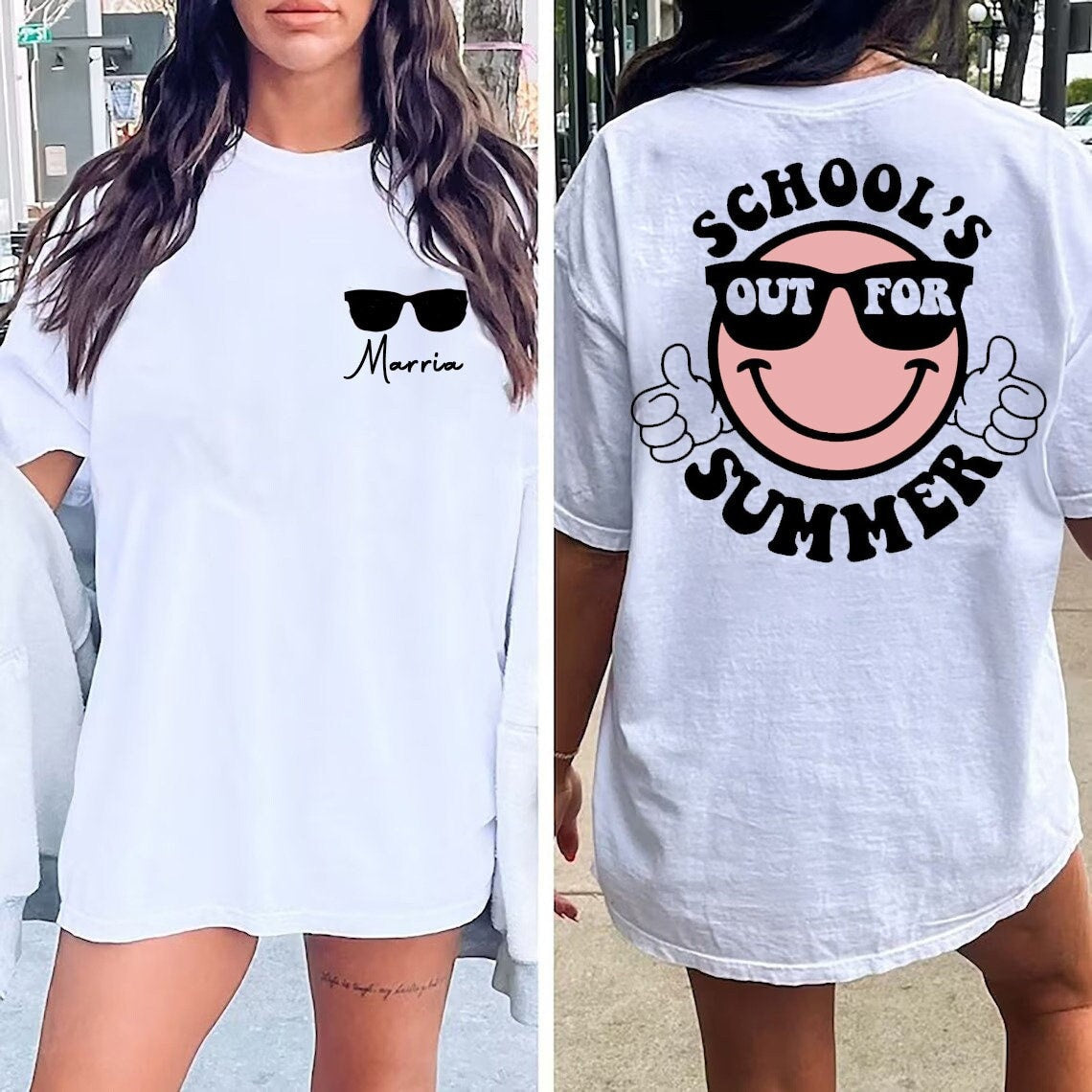 Funny Smiley Schools Out For Summer Shirt, Last Day Of School Tee, Teacher Summer Tshirt, Summer Shirt, Classmates Matching Tee gift, funny