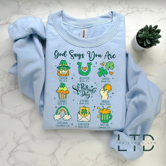 God Says You Are St Patrick's Day Shirt,Christian St Patrick's Day Shirt,Bible Verse St Patricks Day Shirt,Patrick's Green,Jesus St Patricks