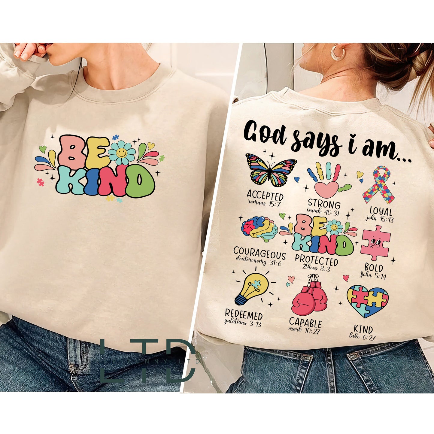 God Says I Am Autism Sweatshirt, Retro Autism Shirt, Autism Doodles Tee, Jesus Autism Tee, Be Kind Shirt, Christian Shirt, Motivation Autism