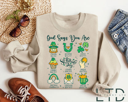 God Says You Are St Patrick's Day Shirt,Christian St Patrick's Day Shirt,Bible Verse St Patricks Day Shirt,Patrick's Green,Jesus St Patricks
