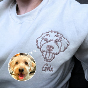 Goldendoodle Sweatshirt or Hoodie, Custom Embroidered Gift from Photo Name