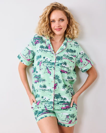Golf Toile - Short Pajamas Set - Putting Green
