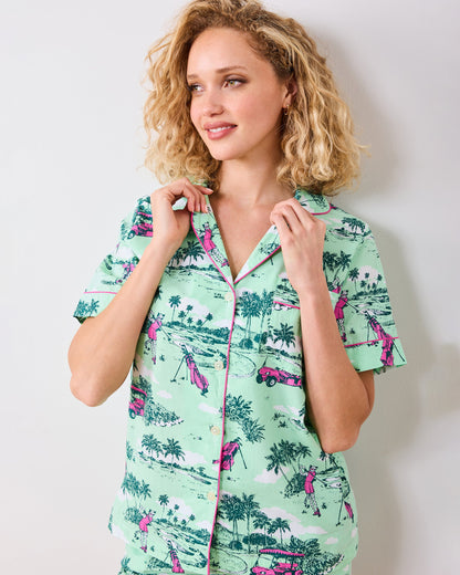 Golf Toile - Short Pajamas Set - Putting Green