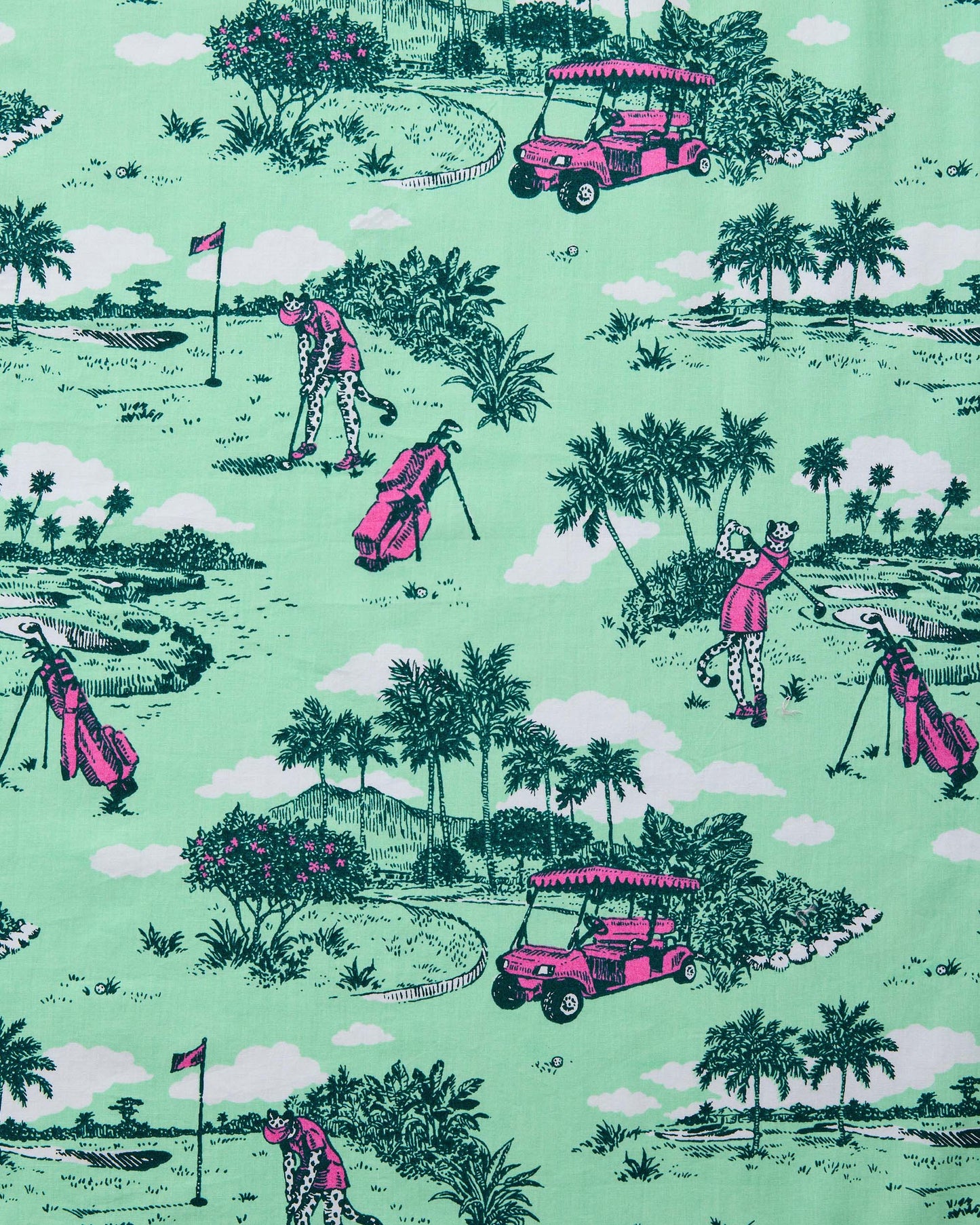 Golf Toile - Short Pajamas Set - Putting Green