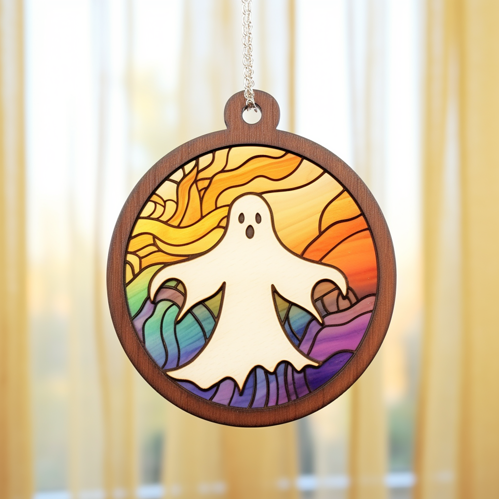 Gothic Ghost Ornament, Halloween Decor, Ghost Suncatcher, Personalized Gift, Fall Decor, Wall Hanging, Halloween Gift,Custom Spooky Ornament
