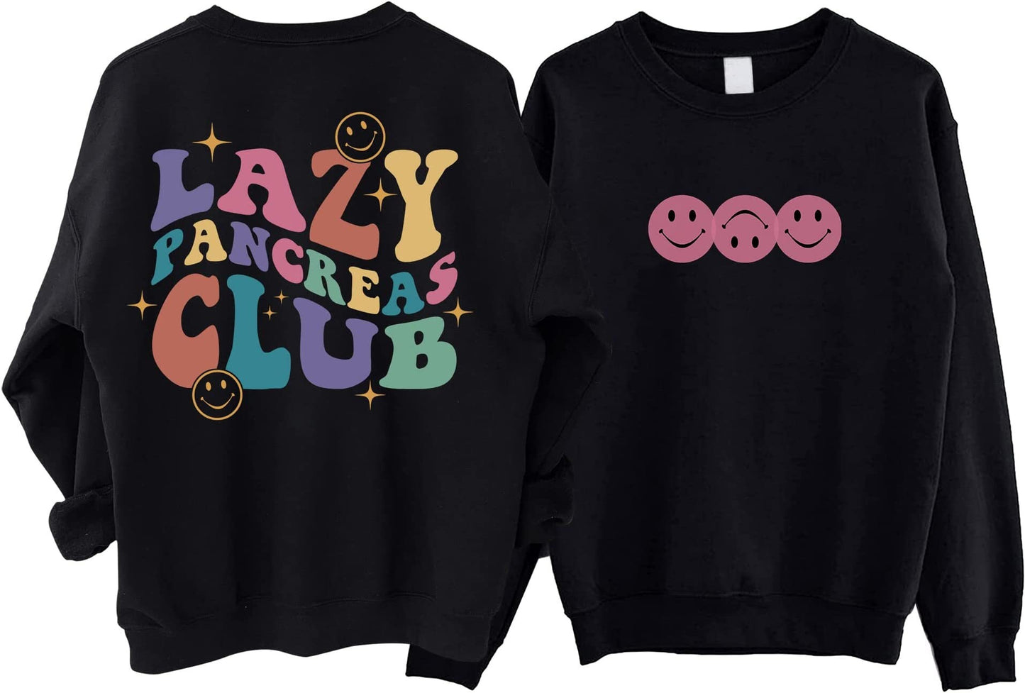 Groovy Lazy Pancreas Club Sweatshirt, Shirt For Diabetics And People With Diabetes, Gift for Diabetes, Type 1 Diabetes Shirt, Positive Gifts