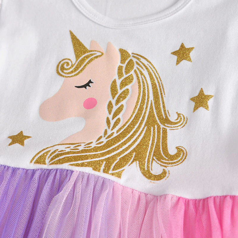 Baby Girls Dresses Summer Sleeveless Tulle Dress for Girls Kids Princess Party Costumes Cartoon Dresses for Children