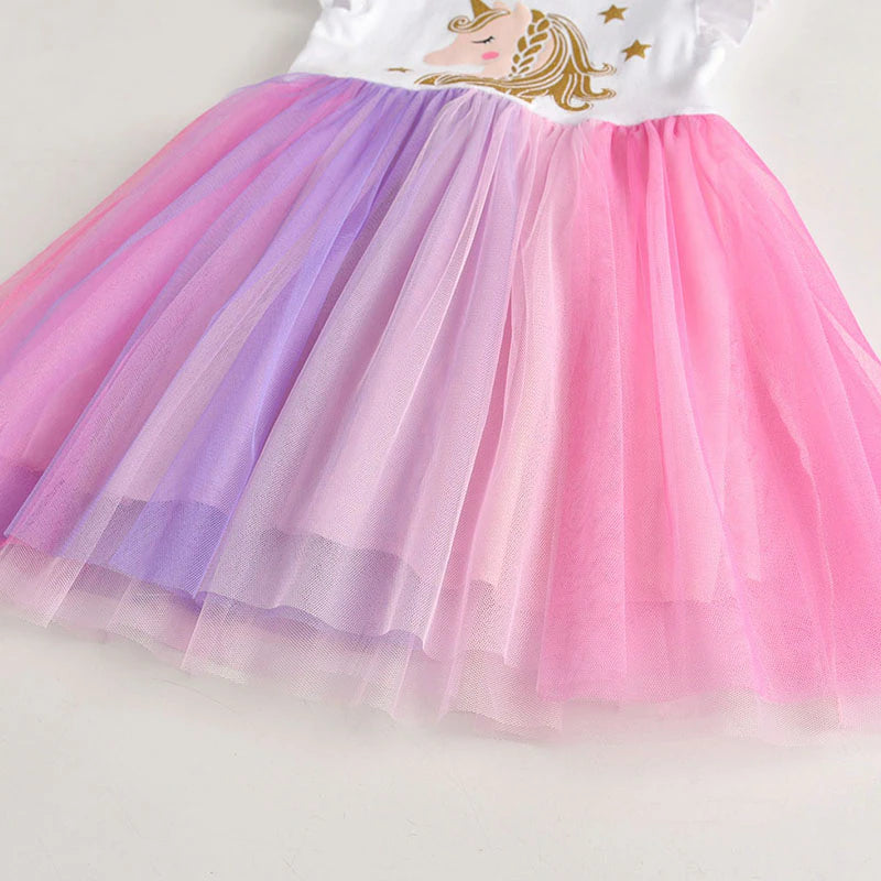 Baby Girls Dresses Summer Sleeveless Tulle Dress for Girls Kids Princess Party Costumes Cartoon Dresses for Children