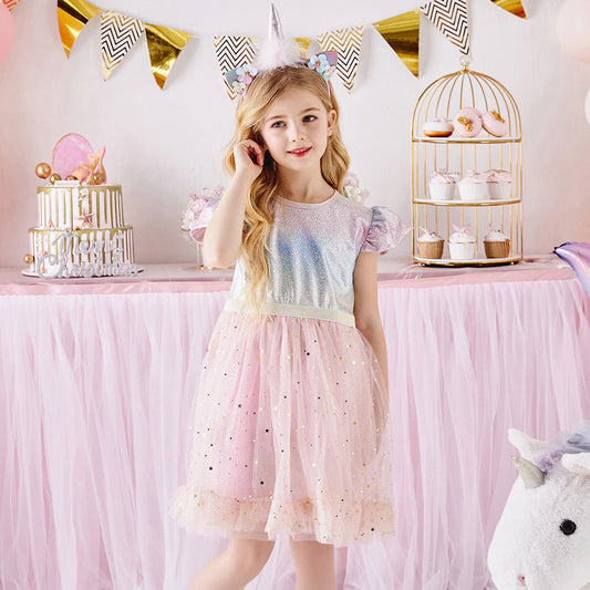 Princess Girls Dresses Sleeveless Summer Children Dress Elegant Toddler Kids Dress with Bow Girls Birthday Party Clothing
