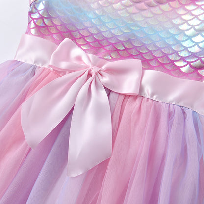 Princess Girls Dresses Sleeveless Summer Children Dress Elegant Toddler Kids Dress with Bow Girls Birthday Party Clothing