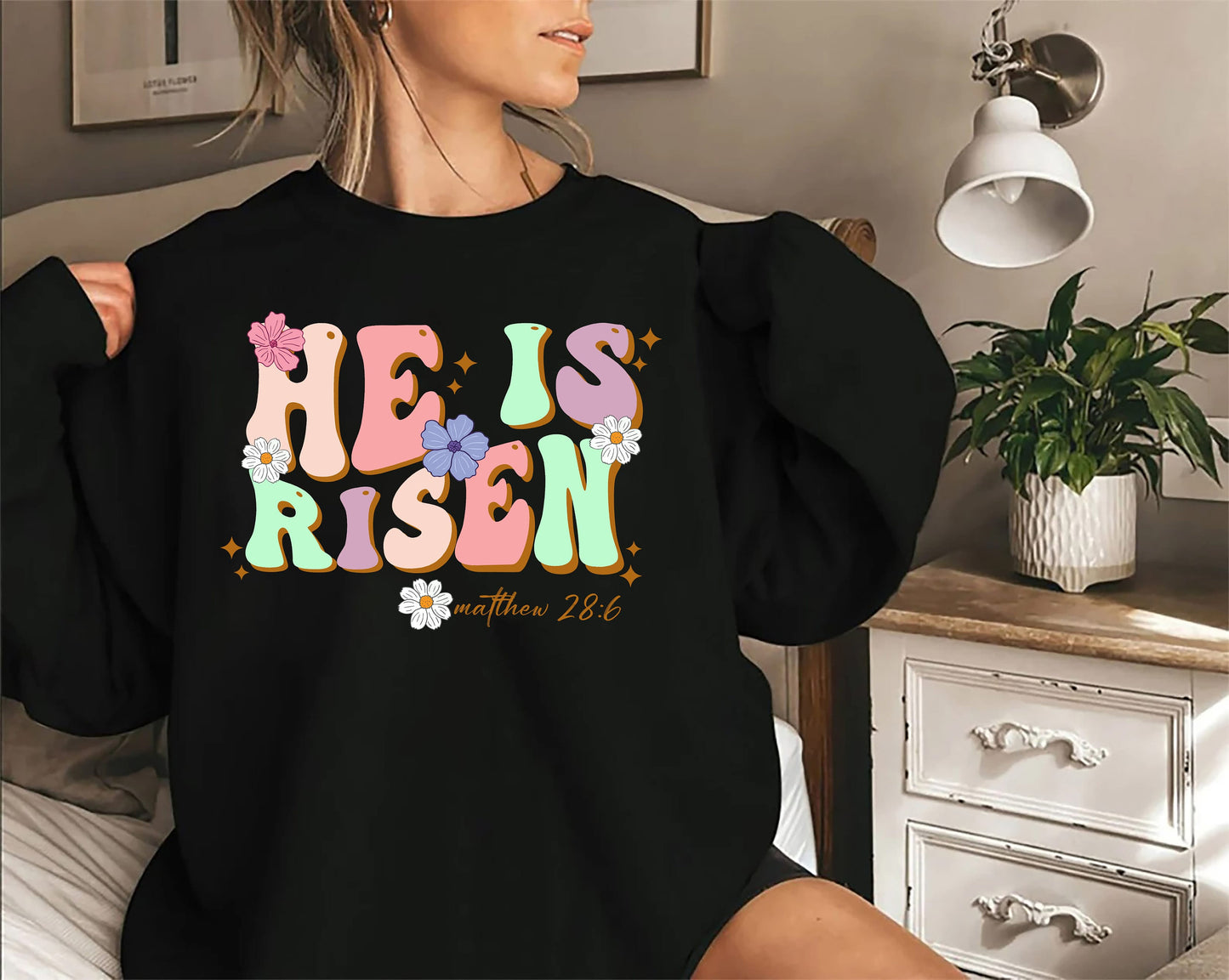 He Is Risen Tee Shirt - Jesus Tee - Religious Easter Shirt - Church Easter Tee For Women - Graphic Easter Tee sweatshirt