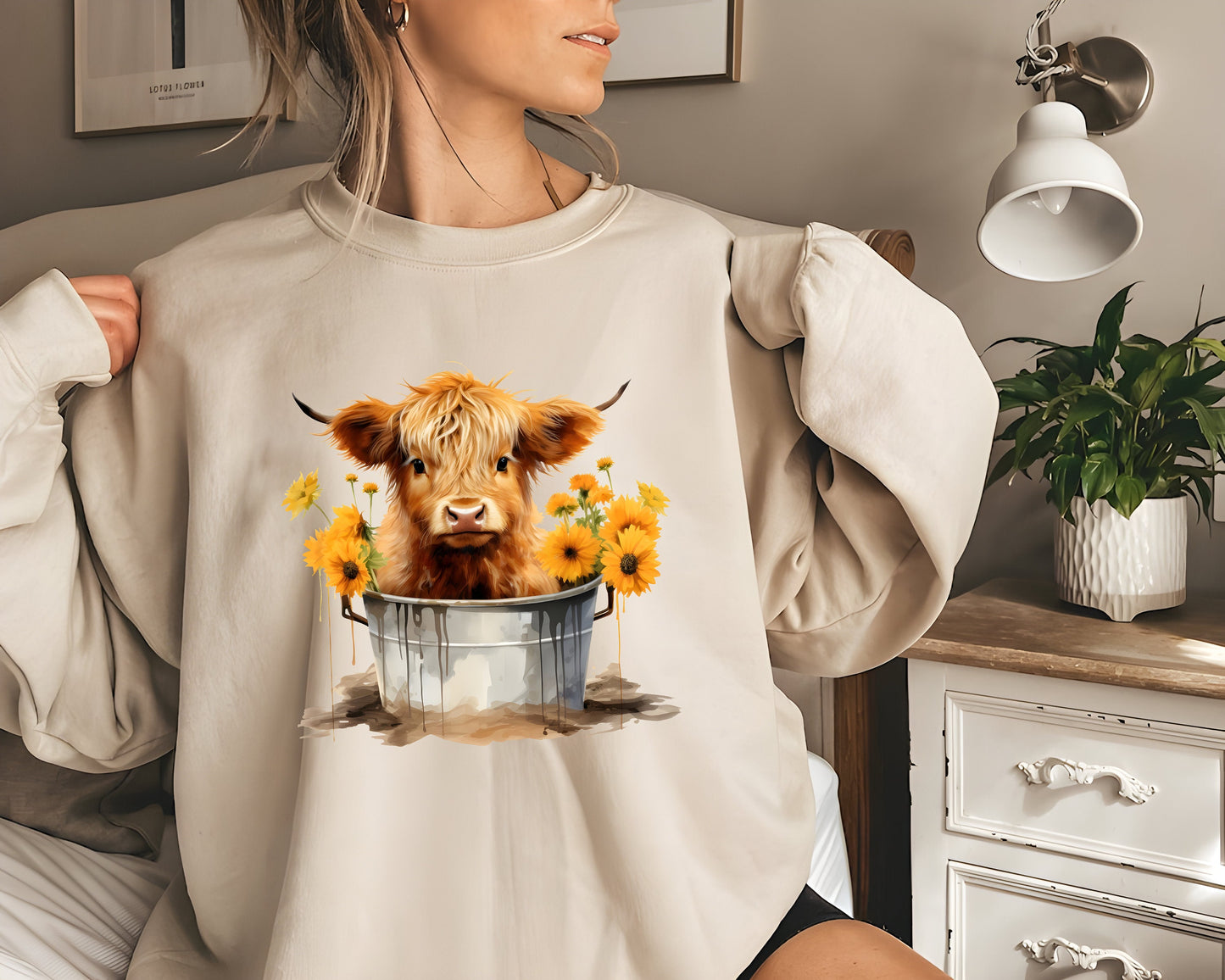 Highland Cow Sweatshirt, Cow Sweatshirt, Heifer Shirt, Cow With Flowers, Western Shirt, Country Shirt, Cowgirl Shirt, Cow Skull Shirt