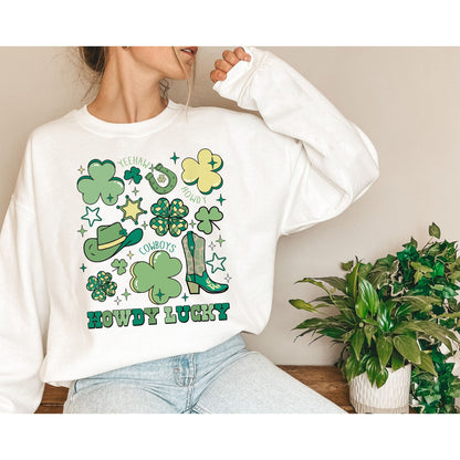 Not Lucky Simply Blessed Roman 47-8 Shirt, Bible Verses Sweatshirt, Patrick Doodles Sweatshirt, Leopard Saint Patrick Day Sweatshirt 1